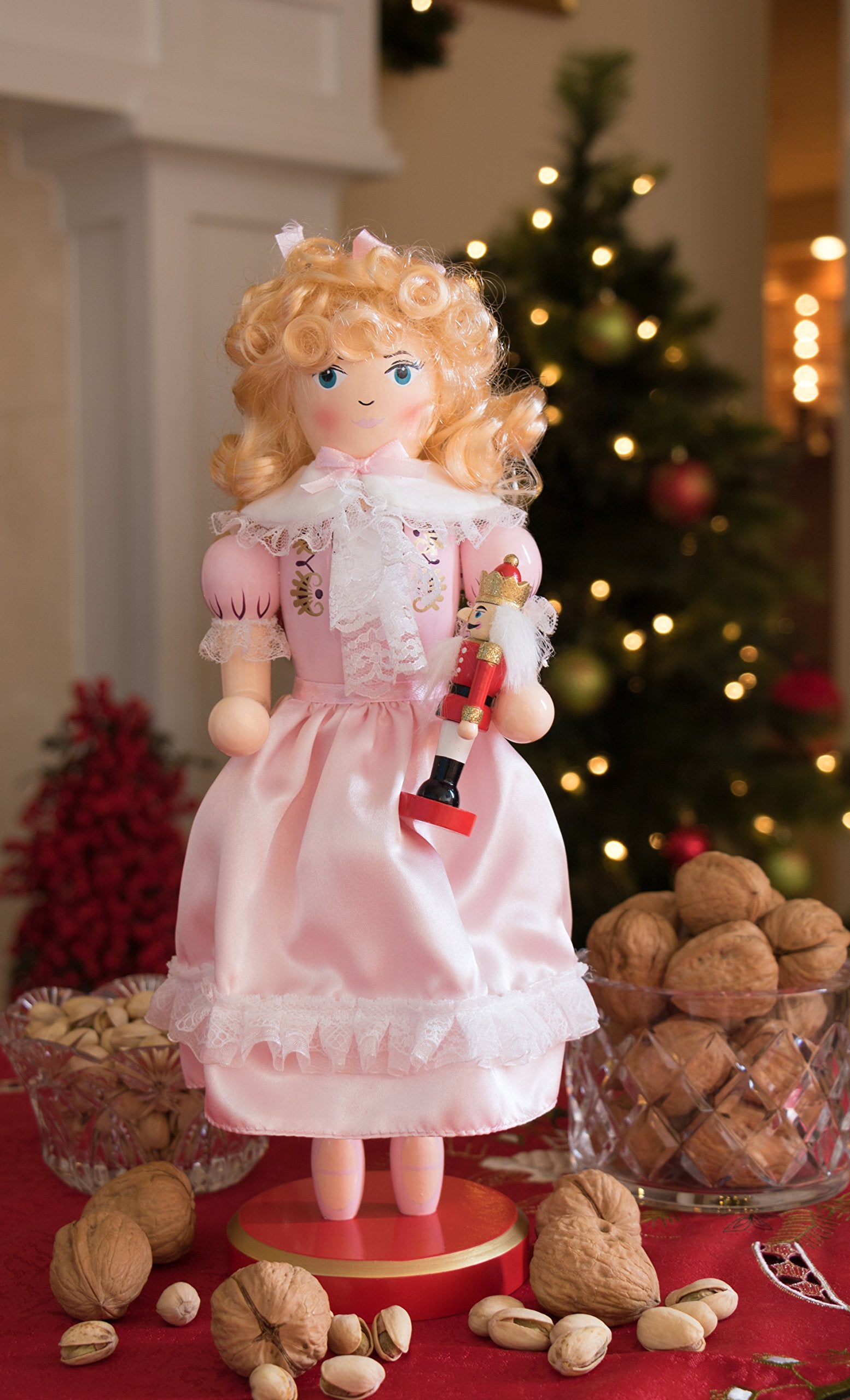 Clever Creations Clara 14 Inch Traditional Wooden Nutcracker, Festive Christmas D  cor for Shelves and Tables